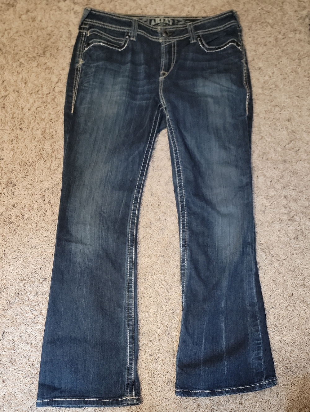 Ariat Dark Blue Flare Jeans with Contrast Stitching